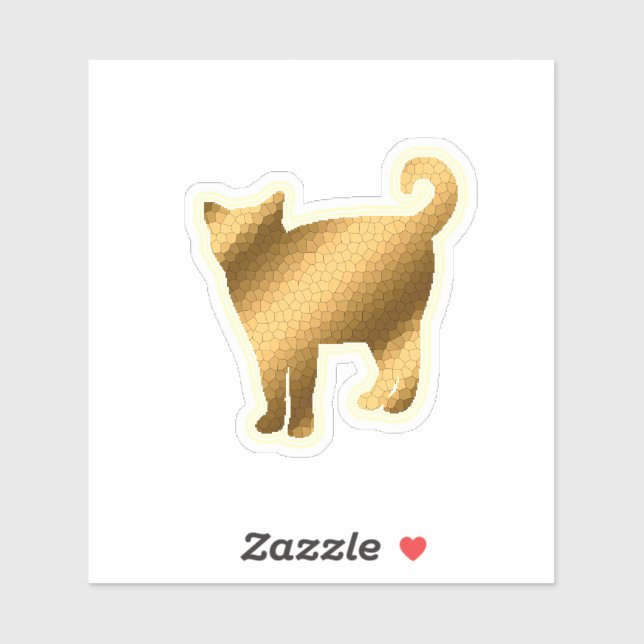 Trendy Gold Cat Sticker (Sheet)