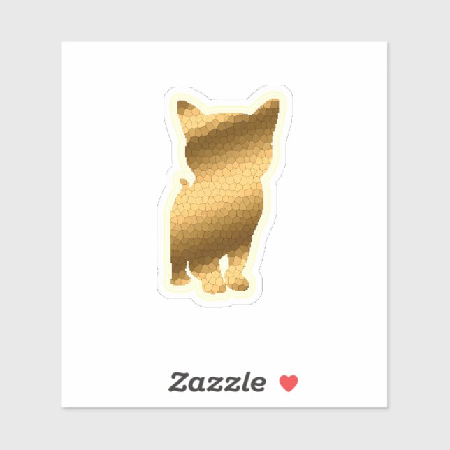 Trendy Gold Cat Sticker (Sheet)