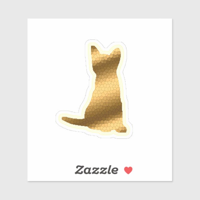 Trendy Gold Cat Sticker (Sheet)