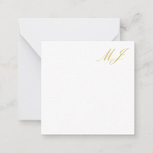 Trendy Gold Color Monogram Minimalist Modern Note Card