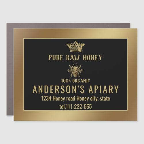 Trendy Gold crown honey bee apiary Car Magnet