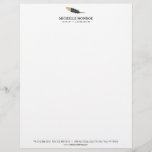 Trendy Gold Dipped Boho Feather Designer White Letterhead<br><div class="desc">Coordinates with the Trendy Gold Dipped Boho Feather Designer White Business Card Template by 1201AM. A unique and edgy design motif of a faux gold dipped guinea feather is combined with your name or business name for a creative presentation on this designer letterhead template. The black and white design is...</div>