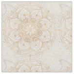 Trendy Gold Floral Mandala Marble Design Fabric
