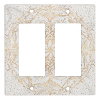 Trendy Gold Floral Mandala Marble Design Light Switch Cover by Trendy_arT at Zazzle