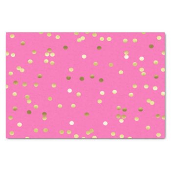 Trendy Gold Foil Confetti Hot Pink Tissue Paper by GiftsGaloreStore at Zazzle