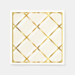 Trendy Gold Geometric Pattern Golden Stylish Art Napkins