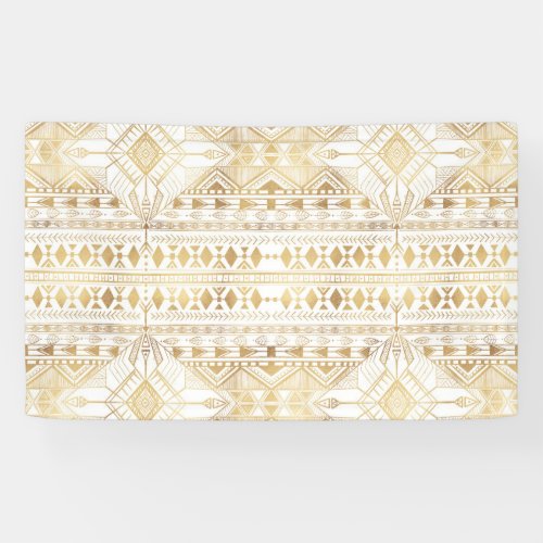 Trendy Gold Geometric Tribal Aztec Pattern Banner