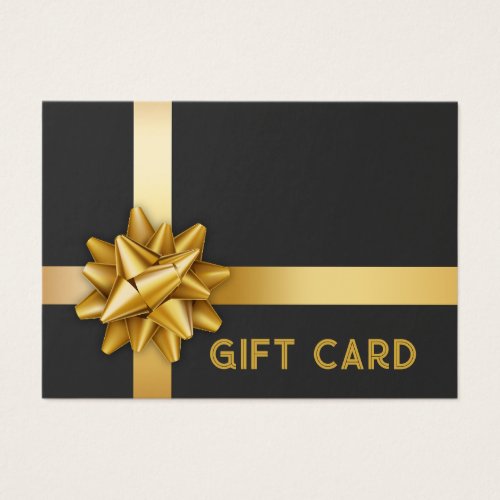 Trendy Gold Gift Bow Satin Ribbon Black Gift Card