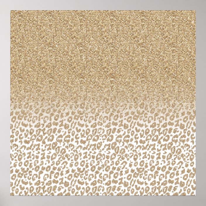 Trendy Gold Glitter and Leopard Print Gradient | Zazzle.com