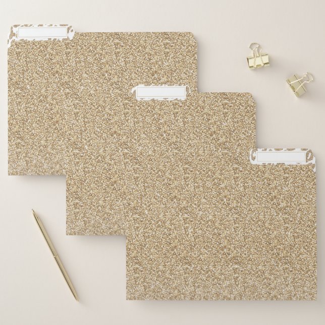 Trendy Gold Glitter and Leopard Print Gradient File Folder (Set)