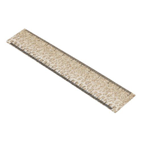 Trendy Gold Glitter and Leopard Print Gradient Ruler