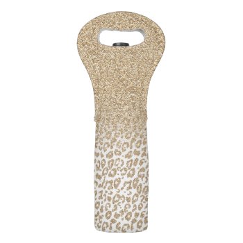 Trendy Gold Glitter And Leopard Print Gradient Wine Bag by Trendy_arT at Zazzle