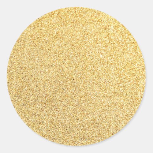 Trendy Gold Glitter Blank Template Modern Elegant Classic Round Sticker