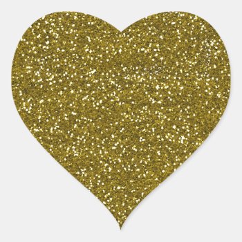 Trendy Gold Glitter Heart Sticker by InTrendPatterns at Zazzle