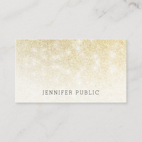 Trendy Gold Glitter Modern Professional Template Business Card