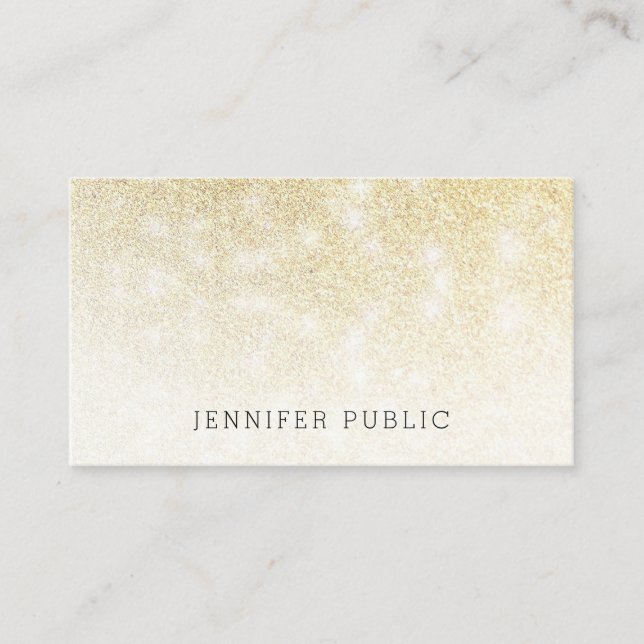 Trendy Gold Glitter Modern Professional Template Business Card (Front)