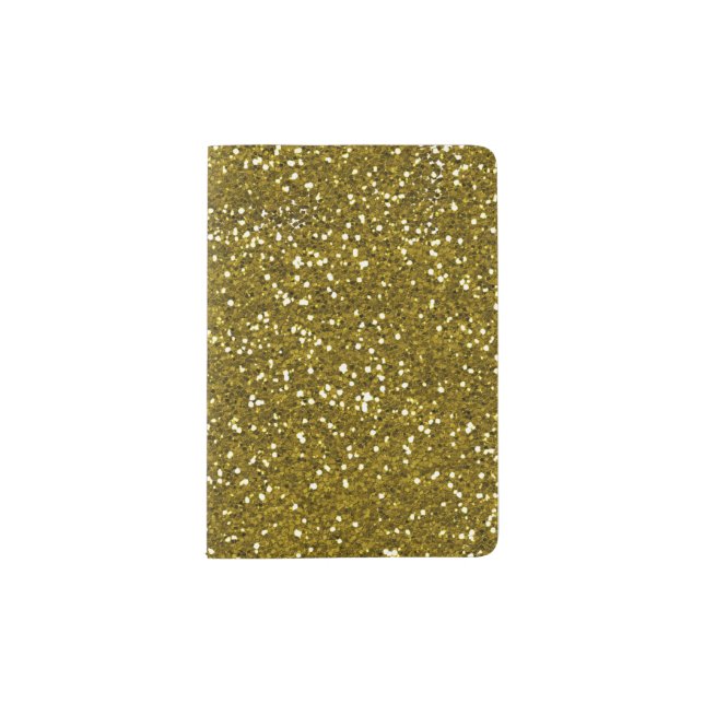 Trendy Gold Glitter Passport Holder (Front)