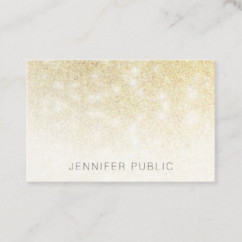 Trendy Gold Glitter Template Modern Elegant Business Card