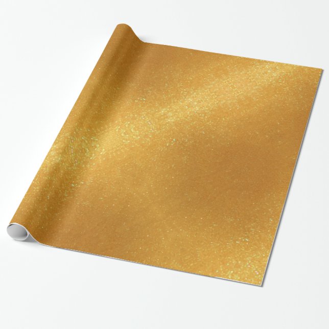 Trendy Gold Glitter Wrapping Paper (Unrolled)
