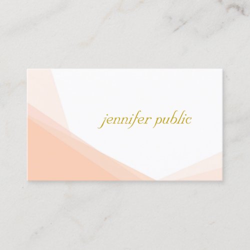 Trendy Gold Hand Script Name Modern Professional Business Card