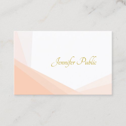 Trendy Gold Handwritten Name Professional Elegant Business Card