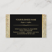 Trendy Gold Lashes Glitter Sparkles Makeup Artist Business Card (Back)