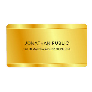 Trendy Gold Look Custom Elegant Glamour Template Label