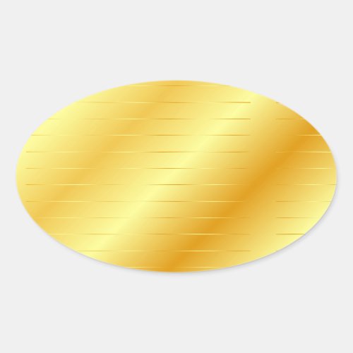 Trendy Gold Look Elegant Modern Blank Template Oval Sticker