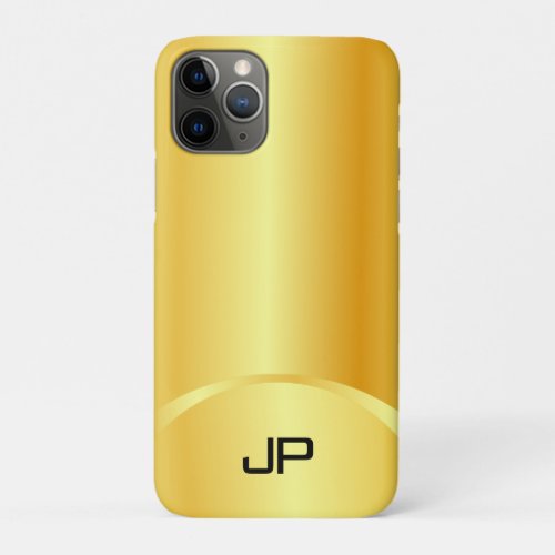 Trendy Gold Look Elegant Modern Monogram Template iPhone 11 Pro Case