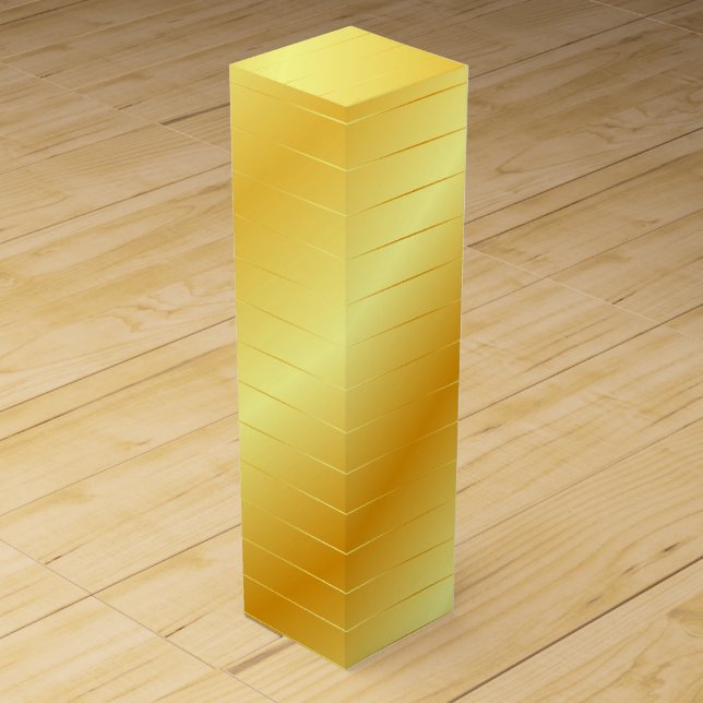Trendy Gold Look Elegant Modern Template Glossy Wine Box (Front)