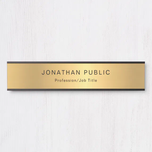 Trendy Gold Look Glamour Modern Professional Door Sign | Zazzle