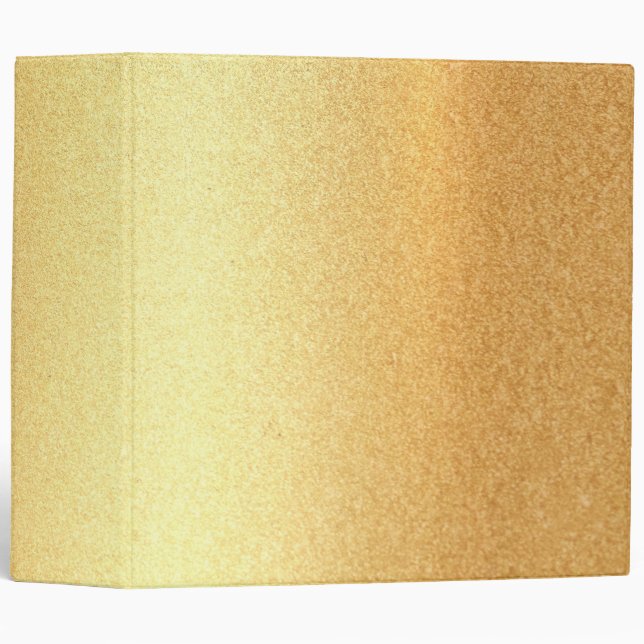 Trendy Gold Look Glitter Trendy Elegant Golden 3 Ring Binder (Front/Spine)