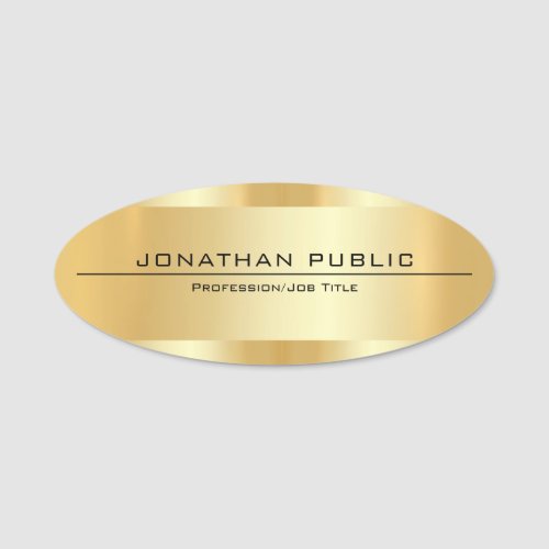 Trendy Gold Look Modern Elegant Glamour Template Name Tag