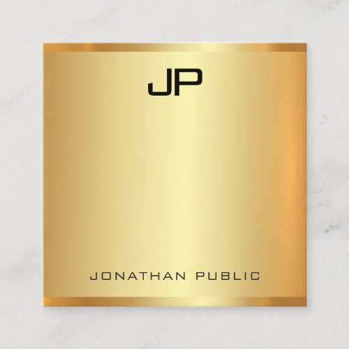 Trendy Gold Look Modern Elegant Professional Chic Square Business Card
