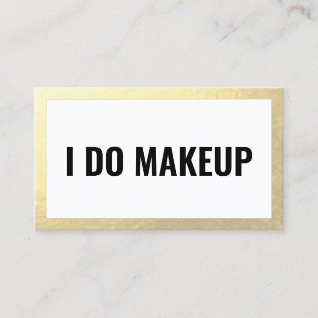 Trendy Gold Makeup Artist Business Card (Front)