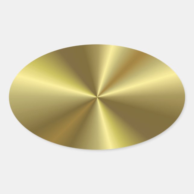 Trendy Gold Metallic Look Blank Template Elegant Oval Sticker (Front)