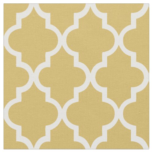 Trendy Gold Moroccan Quatrefoil Pattern Fabric