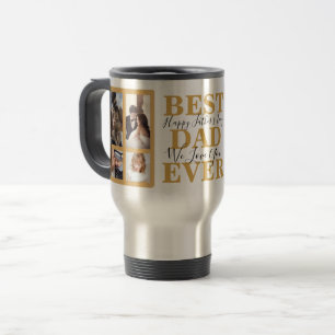 Trendy Gold Script Best Dad Ever Fathers Day Photo Travel Mug