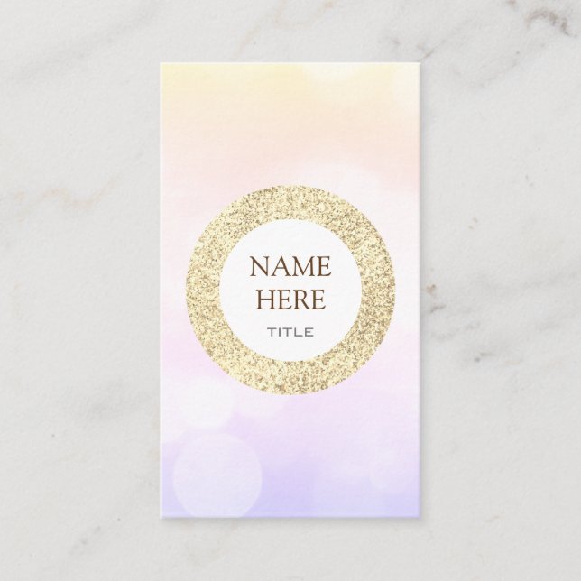 Trendy Gold Sequin Vertical Business Card (Front)