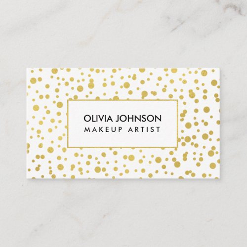 Trendy Gold Shimmer Makeup Artist Business Cards