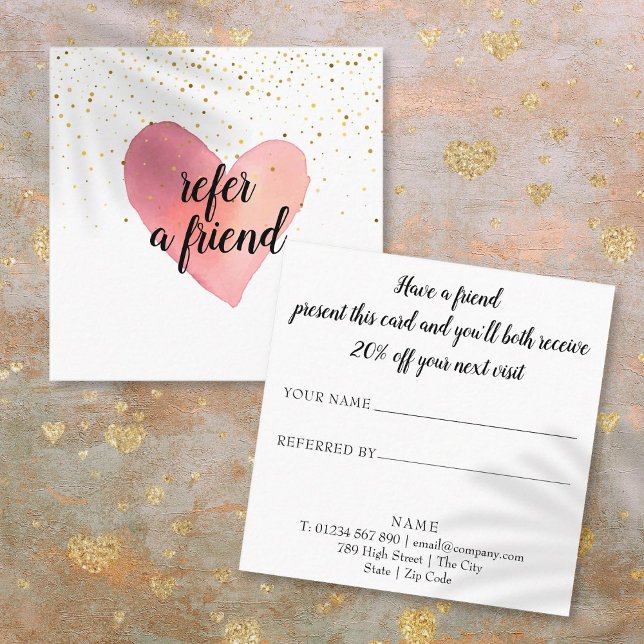 Trendy Gold Sprinkles Heart Referral Card (Trendy Gold Sprinkles Heart Referral Card)