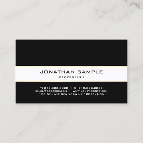 Trendy Gold Stylish Modern Plain Simple Design Business Card