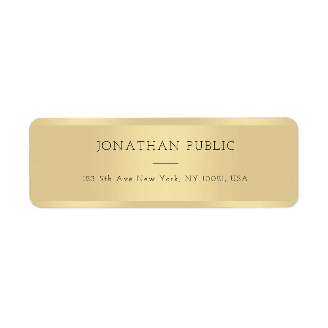 Trendy Gold Template Elegant Modern Minimalist Label | Zazzle