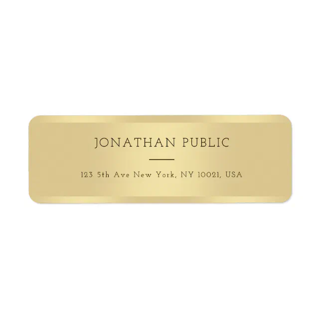 Trendy Gold Template Elegant Modern Minimalist Label | Zazzle