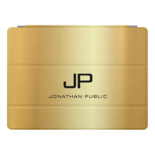 Trendy Gold Template Elegant Modern Monogram iPad Pro Cover