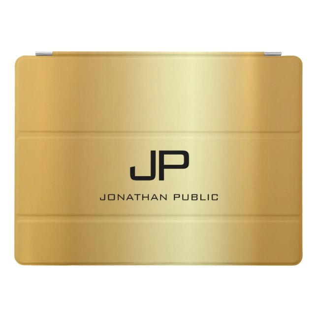 Trendy Gold Template Elegant Modern Monogram iPad Pro Cover (Horizontal)