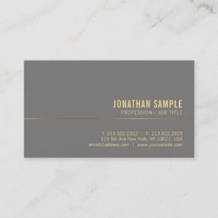 Trendy Gold Text Chic Professional Design Deluxe Business Card