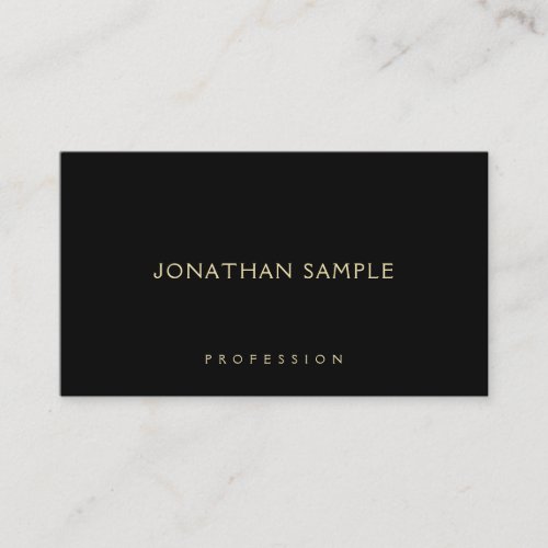 Trendy Gold Text Professional Elegant Simple Black Business Card