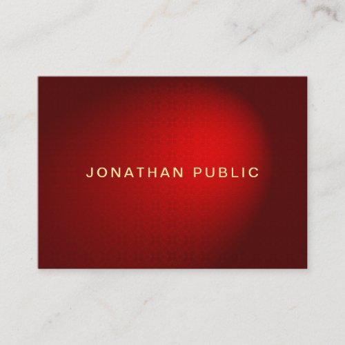 Trendy Gold Text Red Damask Modern Chic Template Business Card