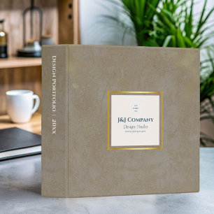 Trendy Gold Texture Logo 3 Ring Binder